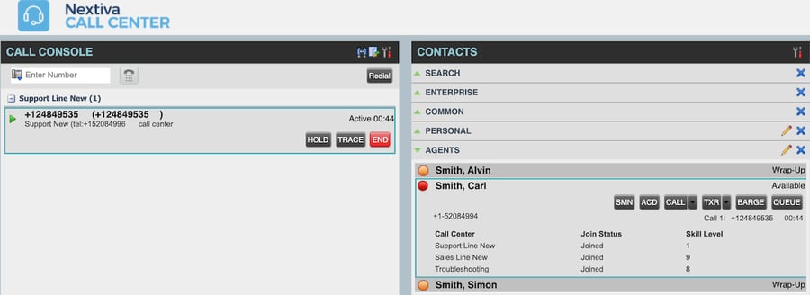 Call monitoring in Nextiva
