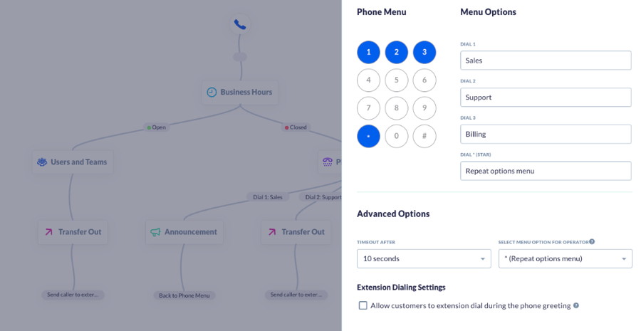Setting up IVR call flow in Nextiva