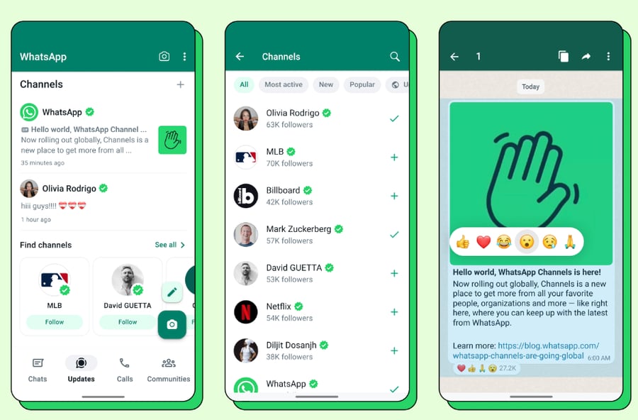 WhatsApp messaging platform