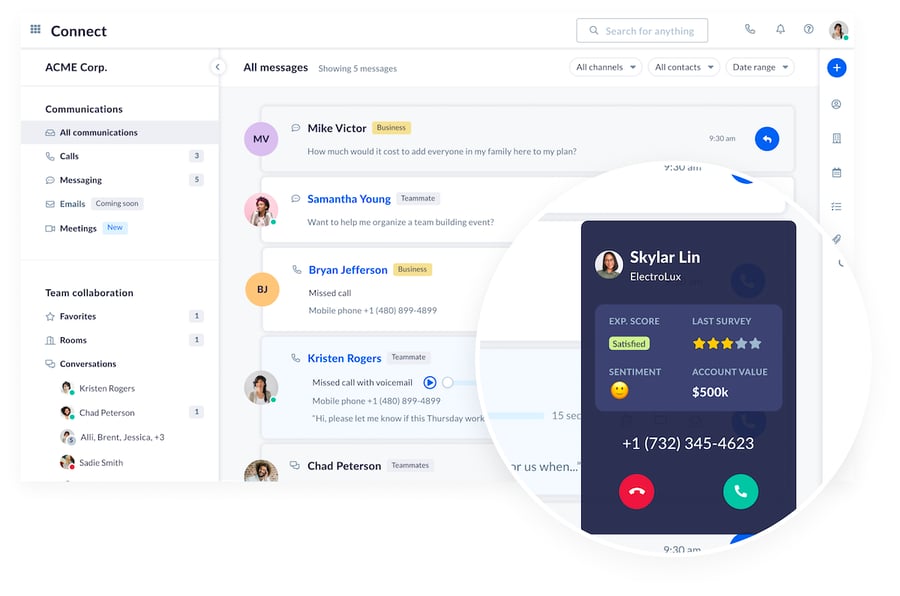 Nextiva's screen pop feature