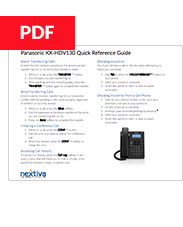 Panasonic KX-HDV230 Quick Reference Guide