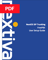 NextOS PBX SIP Trunking Setup Guide