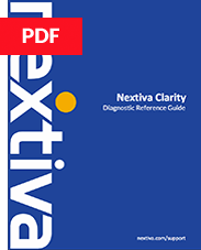 Nextiva Clarity Diagnostic Reference Guide