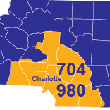 Area Codes 704 and 980