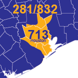 Area Codes 713, 281, and 832