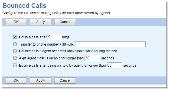 Nextiva Call Center Bounced Calls Configuration