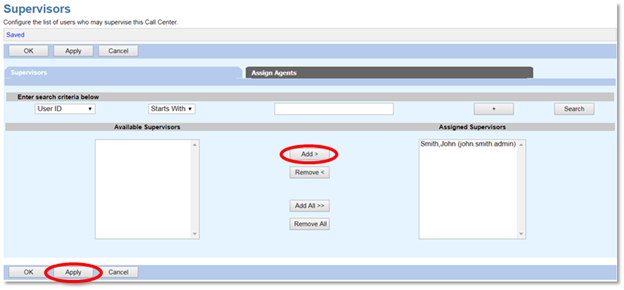 Nextiva Assigning a Supervisor