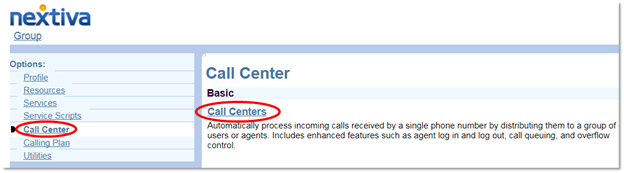 Nextiva Opening the Call Centers View